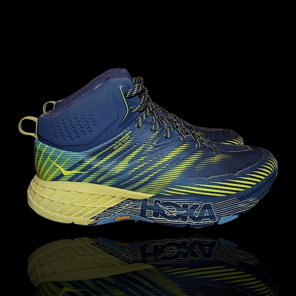 Hoka One M Speedgoat Mid 2 GTX GORETEX Ombre Blue Shoes Size 10 VGUC - Picture 4 of 15